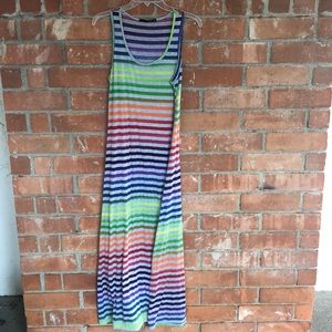 Rainbow-striped Maxi Dress